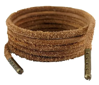 Shoe And Boot Laces Heavy Duty 4 Mm Round Light Brown Sizes 45-300 Cm • £6.75