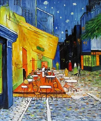 Van Gogh Cafe Terrace At Night Repro Quality Hand Painted Oil Painting 20x24in • $86.95