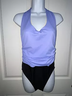 MIRACLESUIT Tummy Control Swimsuit 12 Underwired Periwinkle Blue Black • $26.99