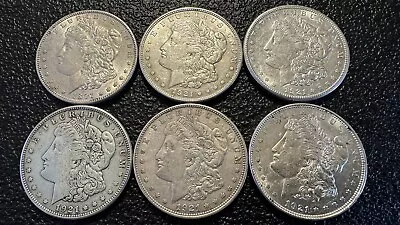 LOT Of 6 Morgan 90% Silver Dollar Coins USA! • $20.50