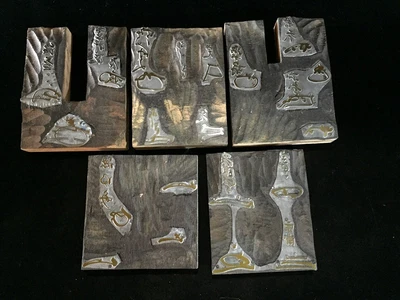 £27.88 • Buy I0555 Japanese Wooden Stamp Set Vintage 5pc Signed NAO Carving HANKO Unique
