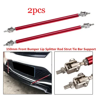 $9.93 • Buy 2X Adjustable 5.9  Front Bumper Lip Splitter Rod Strut Tie Bar Support/Reinforce