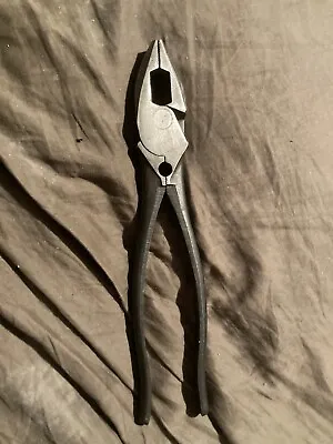 KLEIN & SONS [D213-9NECR] 9  Lineman's Pliers Made-in-USA Vintage* • $9.99