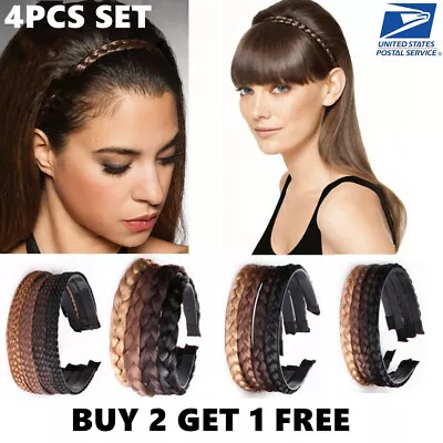 4PCS Set Hair Braided Plaited Headband Synthetic Hairband For Women Girls • $7.99
