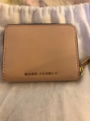 Marc Jacobs Pink Purple Back Pattern Leather Multi Logo Zip Wallet Coin Card • $119.99