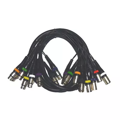 8 Way Loom With Balanced XLR Male To Female (3m) • £14