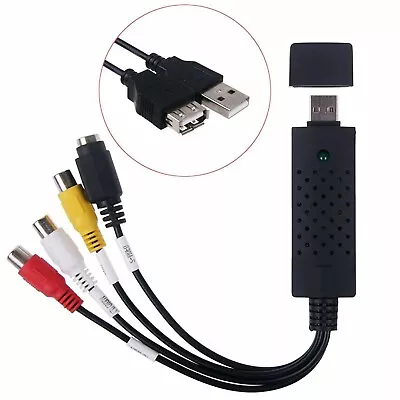 USB 2.0 VHS Tapes Tape To DVD VCR Audio Video Converter Capture Card Adapter PC • £4.98