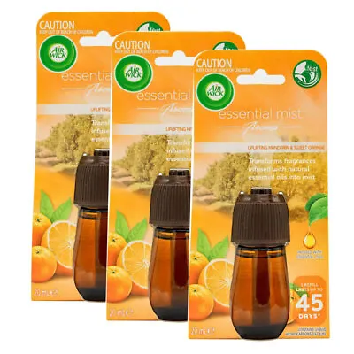 $25 • Buy 3x Air Wick 20ml Aroma Mandarin/Orange Spray Refill For Essential Mist Diffuser