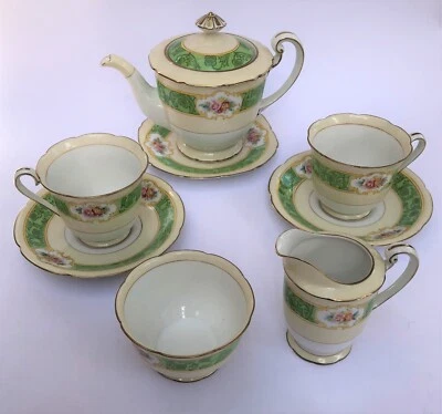 £35 • Buy Noritake Tea Set (8 Piece Tea Set), Tea Pot & Stand, 2 Cups&saucers, Sugar&milk