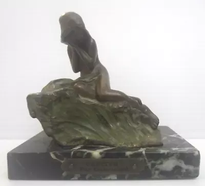 Pierre Leon Dusouchot Bronze Statue On Marble  Captive Par Dusouchot  Signed (S7 • $69.99