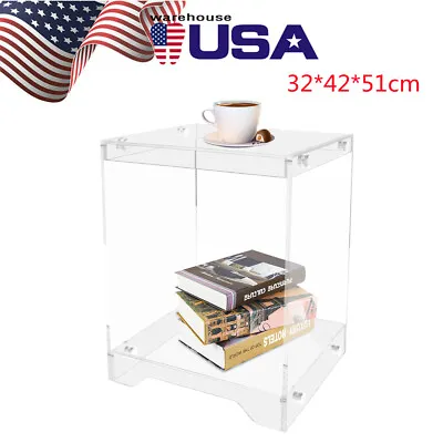 Acrylic Bedside End Table Nightstand Bedroom Coffee Table Home Storage Decor  • $57.95