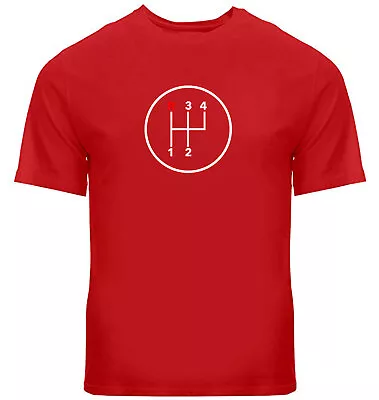 4 Speed Manual T-shirt Shift Pattern Shirts Short Sleeve Tee Gear Shifter Race • $14.96