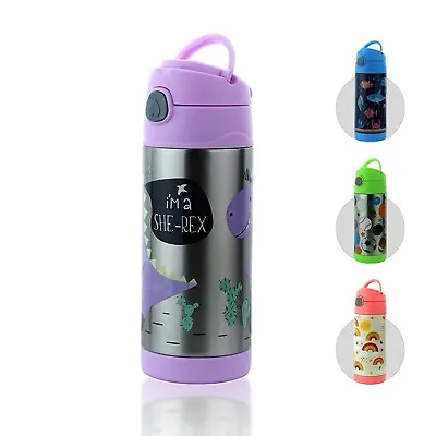 $9.59 • Buy Kids Water Bottle W/ Straw 12oz Stainless Steel Vacuum Double Wall Insulated Cup