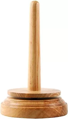 Trimits Classic Knit Wooden Spinning Yarn And Thread Holder Wood Brown • £10.89