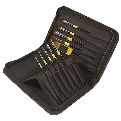 Daler Rowney System 3 Classic Zip Case 10 Artists Acrylic Brushes Short Handle  • £39.99