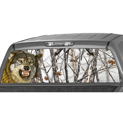 $47.20 • Buy WOLF Camo Winter Forrest Rear Window Graphic Hunt Hunting Print Tint Truck Decal