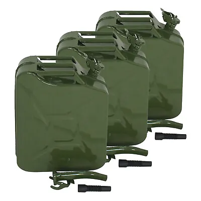 3X Jerry Can  Oline Oil Army Army Backup Metal Steel  5 Gallon 20L Tank • $97.58