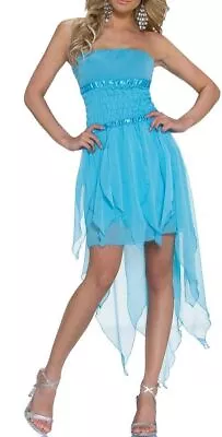 Sexy Miss Ladies Mullet High Low Bandeau Dress Chiffon Tip Dress • $39.83