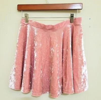 FOREVER 21 Skirt Crushed Velvet Barbiecore Skater Mini Size Large Pink • $12