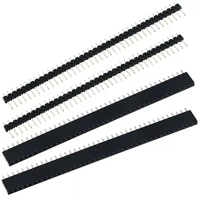 £2.59 • Buy 2 Pairs 40 Way Pin Male + Female PCB Header Connector 2.54mm Arduino Breadboard