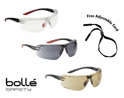 Bolle IRI-S Safety Glasses Anti Scratch - Anti FOG FREE Cord + Rapid Ship • £11.75