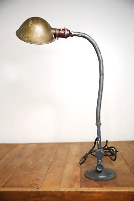 Vintage Industrial Light Workbench Drafting Table Lamp Articulating OC White Era • $244.99