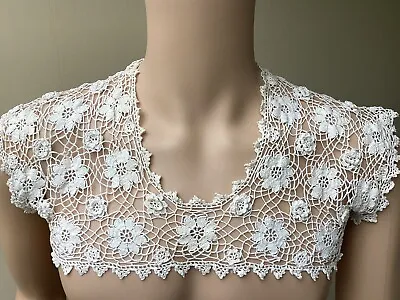 Vintage Irish Crochet Lace Bodice/ Blouse Top • £28