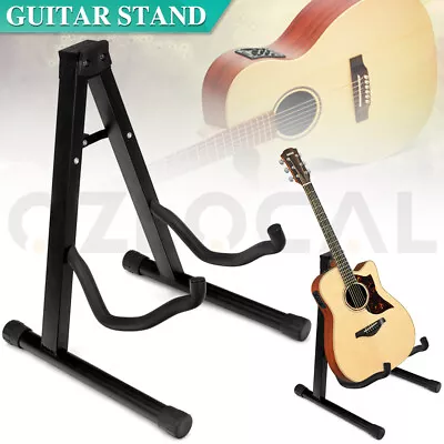 $13.49 • Buy Folding Guitar Stand Bass Floor Rack Electric Acoustic Holder Foldable Adjust