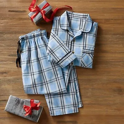 2-Piece Men's Plaid Traditional PJ Set Side-seam Slash Pockets Cotton • $12.50