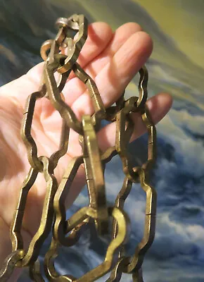 Gothic 4 Feet Of 8 Gauge Brass Plated Heavy Chain Part For Lamp Chandelier • $27.50