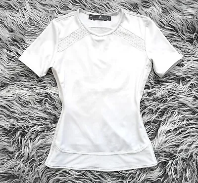 Adidas Stella McCartney PARLEY WHITE SHORT SLEEVE ATHLETIC Workout TOP S • $29.75