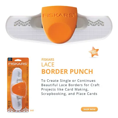 Fiskars Border Punch Lace Craft Scrapbook Punches For Card Making GIFT40 OK FI02 • £25