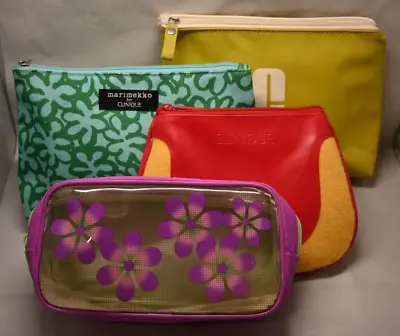 Clinique Makeup Bags Set Of 4 Green Logo Purple Flower Marimekko Pony Style • $19