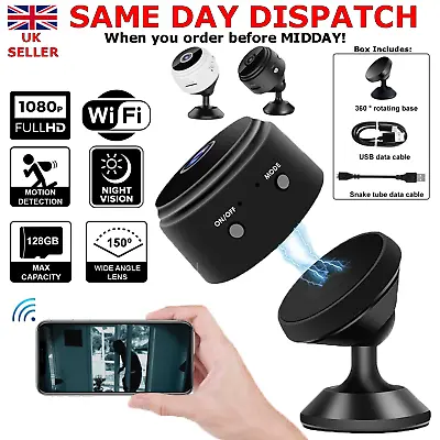 £10.49 • Buy 1080P Wireless WiFi CCTV Indoor/Outdoor HD MINI Spy IP Camera Home Security UK