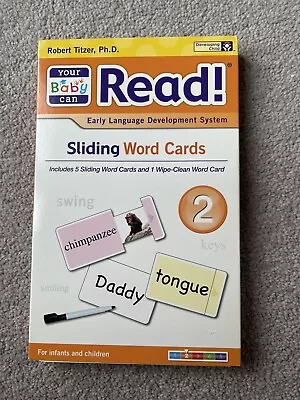 Your Baby Can Read! Early Language Development Sliding Cards 2  Like New • £16