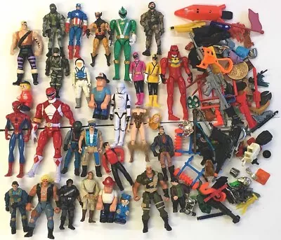 Vintage Marvel Spider-Man Power Rangers GI Joe Star Wars 80s Action Figure Lot • $19.99