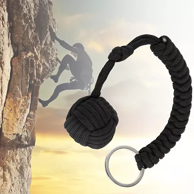 Portable Monkey Fist Aid Steel Ball Security Survival Paracord Keychain Outdoor • $11.89