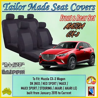 Tailor Made Black Seat Covers For Mazda CX-3 (CX3) DK Wagon: 01/2015 To Current • $158.98