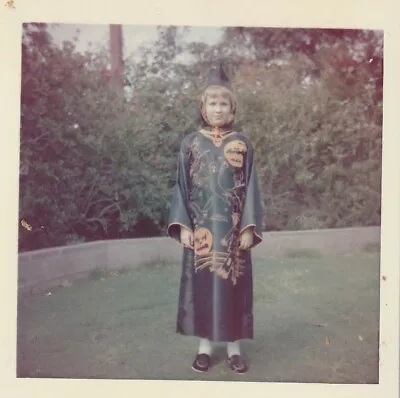 Vintage Snapshot: Cute Kid In Wizard Halloween Costume • $14.95