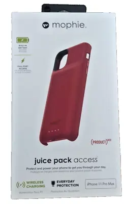 Mophie Juice Pack Access Battery Case W/ Qi  For Apple IPhone 11 Pro Max - Red • $15.99