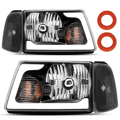 [LED Bar] 01-11 For Ford Ranger Pickup Truck LED Running Light Black Headlights • $120.39