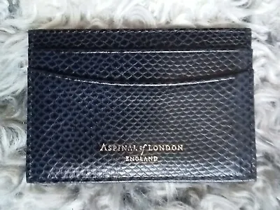 ASPINAL OF LONDON Slim Black Credit Card Holder LEATHER DESIGNER • £19.99