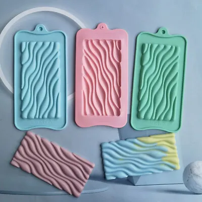 £3.19 • Buy 3D Wave Silicone Mold Chocolate Cake Mould Cookies Candy Baking Energy Bar Jelly