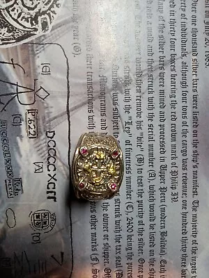 Atocha Shipwreck Silver And Gold Coin Ring With Rubies  Size 12 • $250