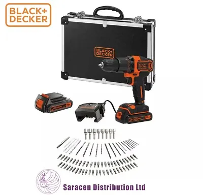 BLACK & DECKER 18v CORDLESS COMBI DRILL 2 X BATTERY & CHARGER - BCD700S2AFCQ-GB • £89.95