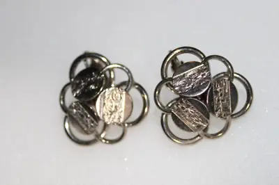 Earrings Sarah Coventry Silver Celtic Flowers 1950s SIGNED Vintage Estate RARE • $5.50