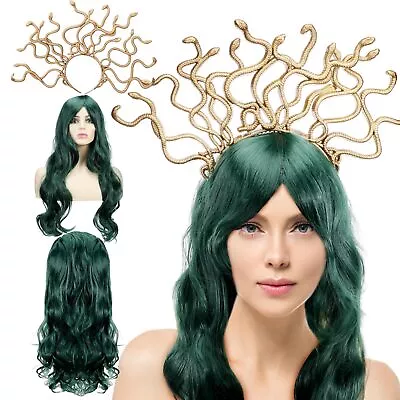 Lyrow 2 Pcs Halloween Medusa Snake Costume Medusa Snake Headband Green Long H... • $51.27