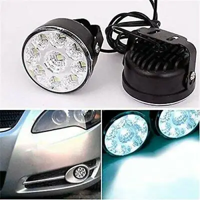 9 LED Round Car DRL Daytime Running Lamp Driving Daylight Day Fog Light • $19.99