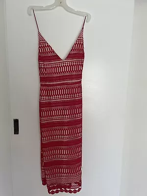 $20 • Buy Asos Curve Red Lace Dress Size 20