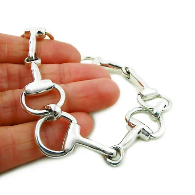 Horsebit Snaffle 925 Sterling Silver Horse Bit Riding Tack Bracelet  • £159.99